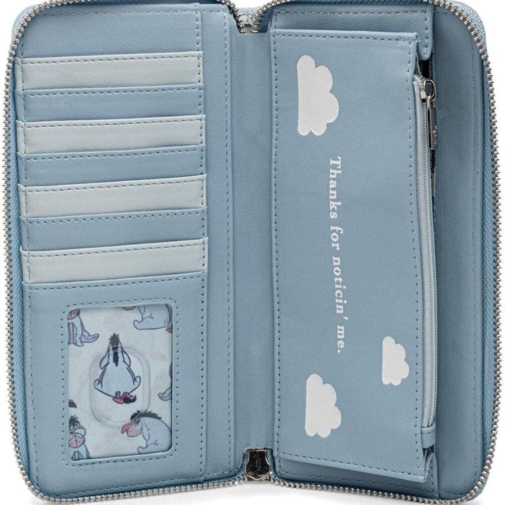 Eeyore Faux Leather Wallet Zip Around Cartoon Disney Winnie the Pooh for Women - Picture 4 of 5